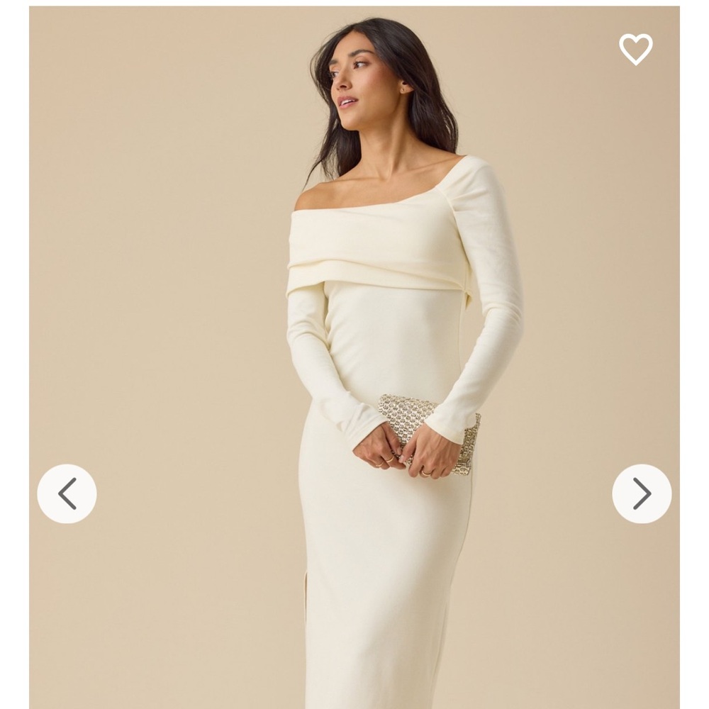 Elegant Off-Shoulder Cream Dress